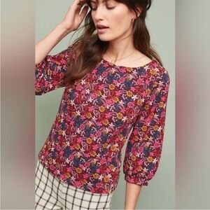 Anthropologie Maeve Decatur Floral Top